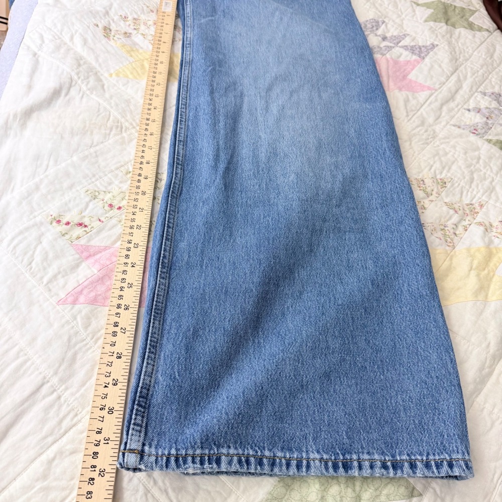 NEW Zara Womens High Waisted Ultra Wide Leg Jeans Blue Denim Size 6 - Picture 9 of 10